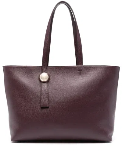Furla Leather Tote Bag In Purple