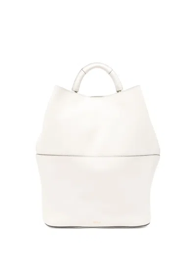 Furla Leather Tote Bag In White