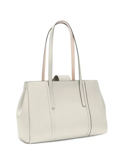 Furla Leather Tote Bag In Neutral