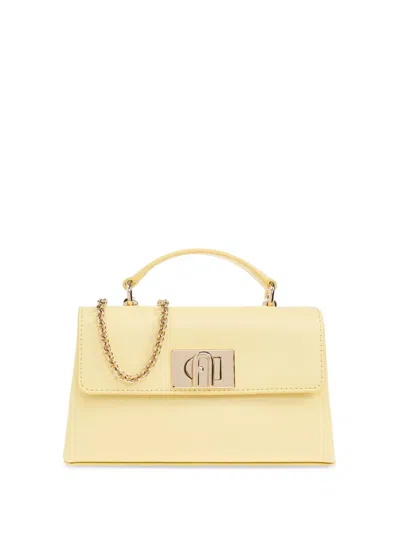 Furla Leather Tote Bag In Yellow