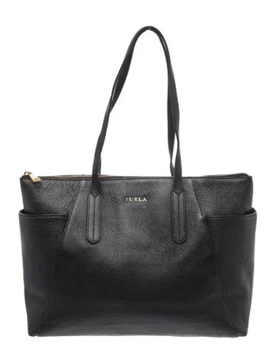 Pre-owned Furla Leather Tote In Black