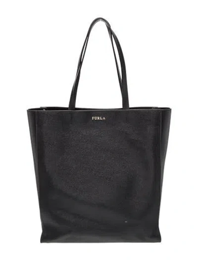 Pre-owned Furla Leather Tote In Black
