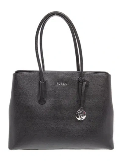Pre-owned Furla Leather Tote In Black