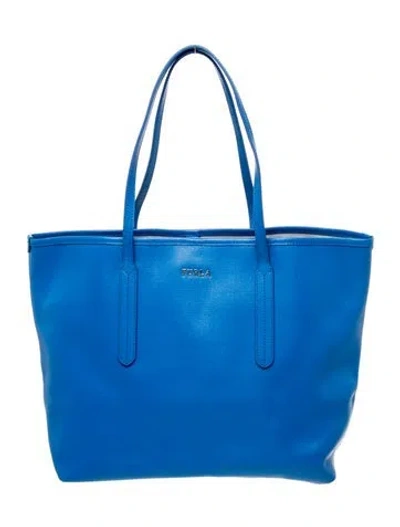 Pre-owned Furla Leather Tote In Blue