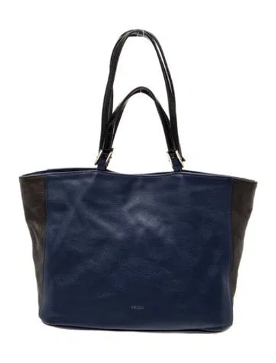 Pre-owned Furla Leather Tote In Blue