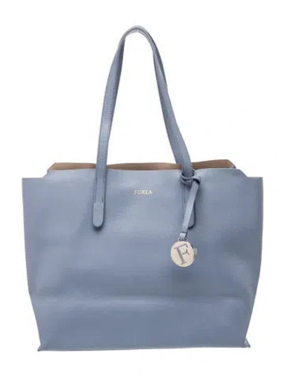 Pre-owned Furla Leather Tote In Blue