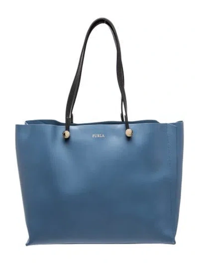 Pre-owned Furla Leather Tote In Blue