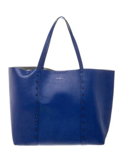 Pre-owned Furla Leather Tote In Blue