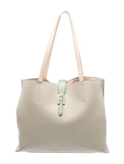 Pre-owned Furla Leather Tote In Gray