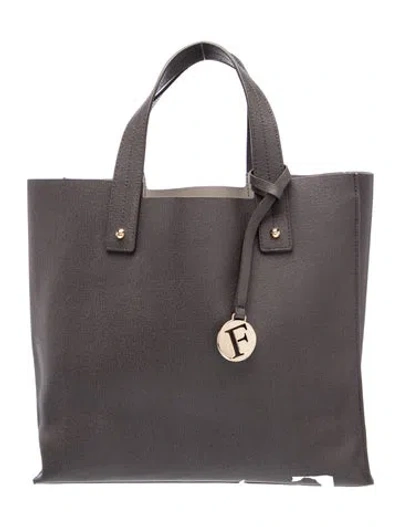 Pre-owned Furla Leather Tote In Gray