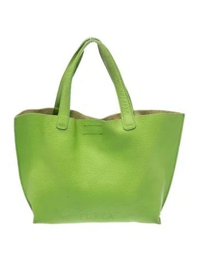 Pre-owned Furla Leather Tote In Green