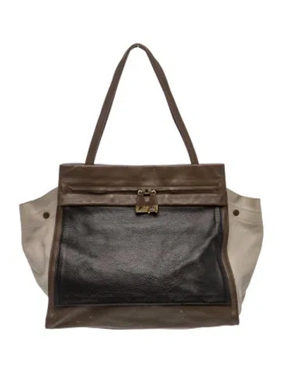 Pre-owned Furla Leather Tote In Grey