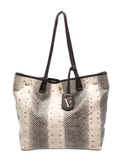 Pre-owned Furla Leather Tote In Multi