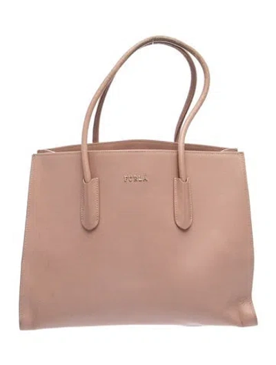 Pre-owned Furla Leather Tote In Pink