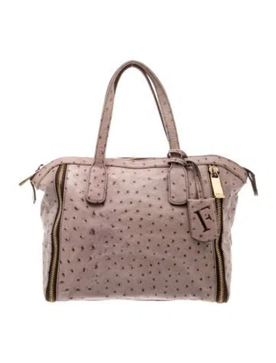 Pre-owned Furla Leather Tote In Purple