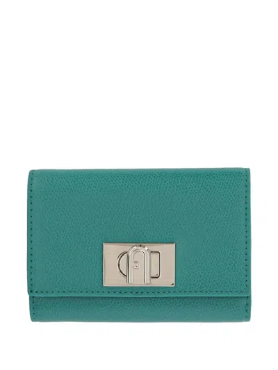 Furla Leather Wallet In Green