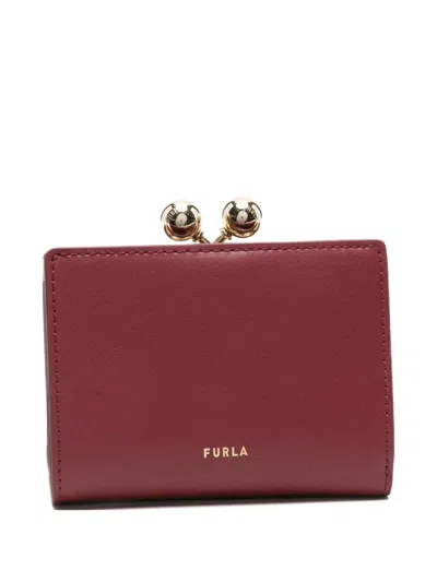 Furla Leather Wallet In Red