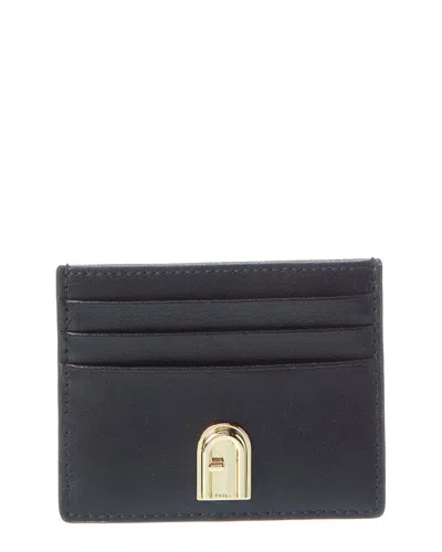 Furla Levante Leather Card Case In Black