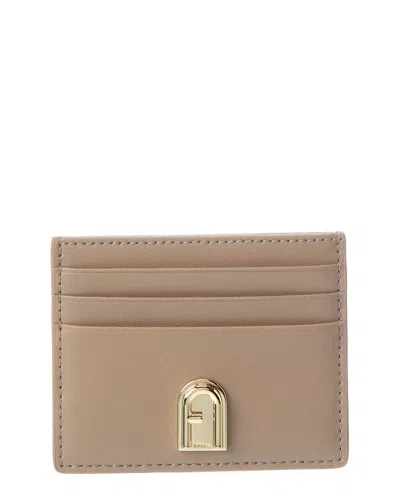 Furla Levante Leather Card Case In Brown