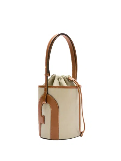 Furla Lido Toni Cognac Small Bucket Bag In Neutrals