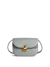 Furla Light Blue Leather Mini Sfera Crossbody Bag In Gray