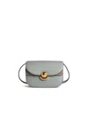 Furla Light Blue Leather Mini Sfera Crossbody Bag In Gray