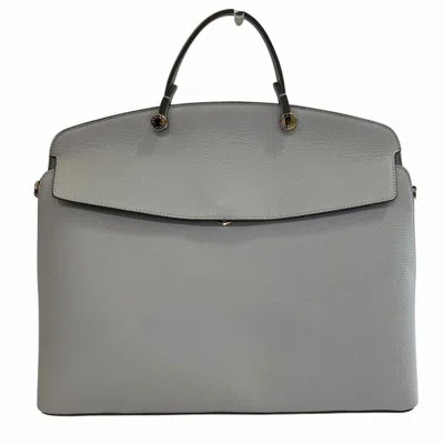 Pre-owned Furla Light Gray Leather Handbag Shoulder Bag ()
