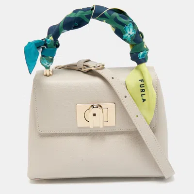 Pre-owned Furla Light Grey Leather 1927 Top Handle Bag
