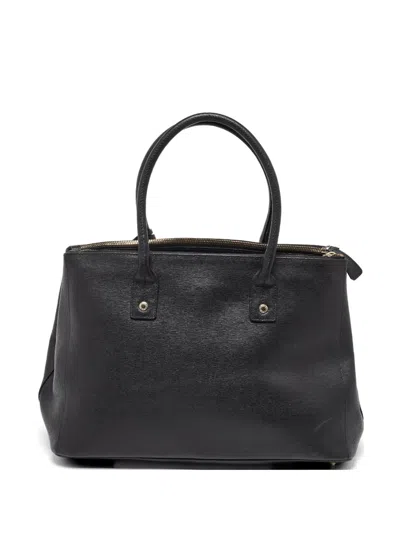 Pre-owned Furla Linda Leather Tote Bag In Black