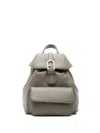 Furla Logo-buckle Leather Backpack In Green
