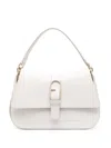 Furla Logo-buckle Leather Shoulder Bag In Neutrals