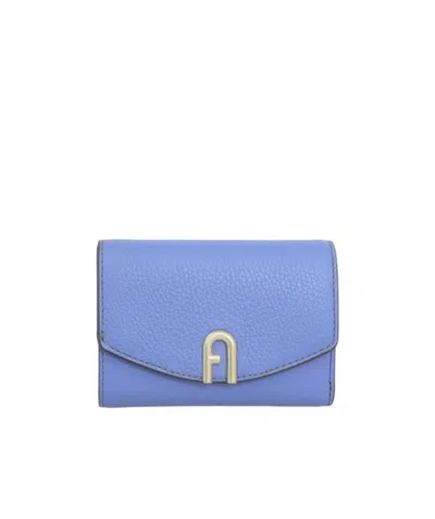 Furla Logo Buckle Wallet In Blue