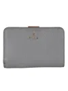 Furla Logo Button-lock Wallet In Grey