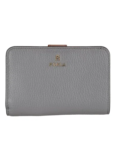Furla Logo Button-lock Wallet In Grey