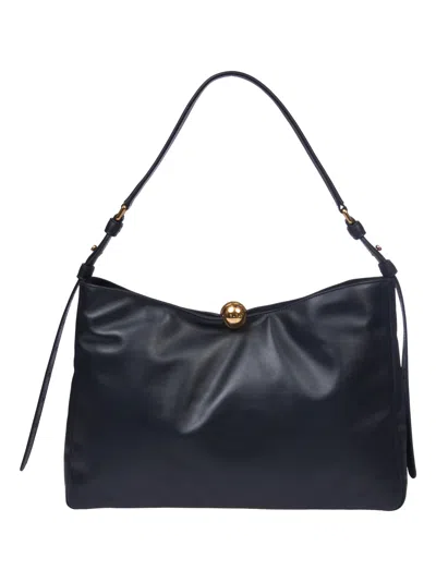 Furla Logo Debossed Medium Shoulder Bag In Black