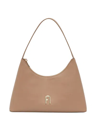 Furla Logo-detail Leather Tote Bag In Neutral