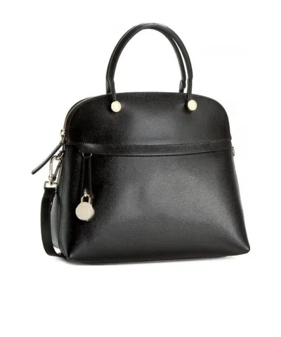 Furla Logo Details Handbag In Black