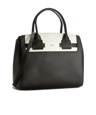 Furla Logo Details Handbag In Black