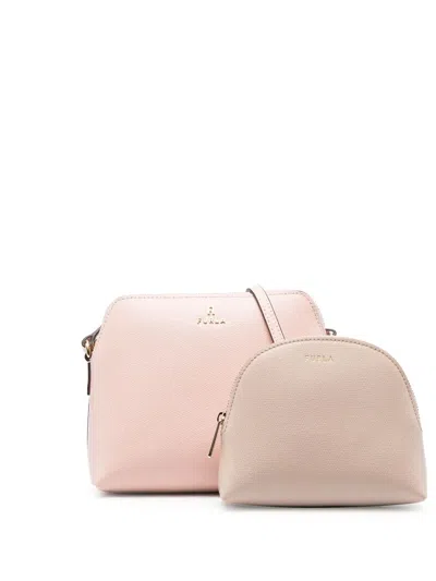 Furla Logo-embellished Cross-body Bag In Candy Rose+ballerina I