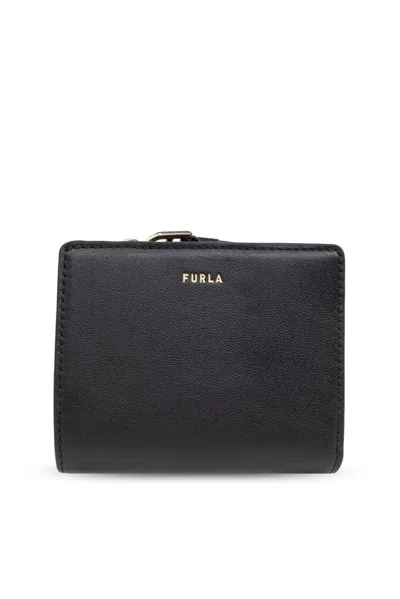Furla Logo Embossed Bifold Wallet In Black