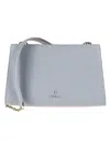 Furla Logo Embossed Shoulder Bag In Celeste