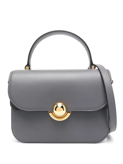 Furla Logo-engraved Tote Bag In Grey