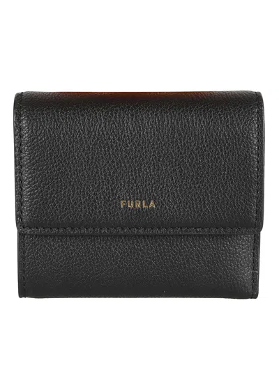 Furla Logo Flap Wallet In Nero