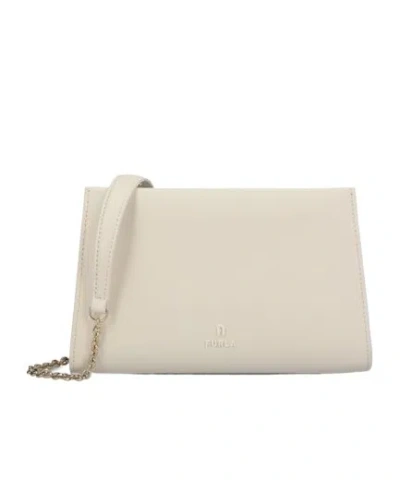 Furla Logo Lettering Crossbody Bag In Nude