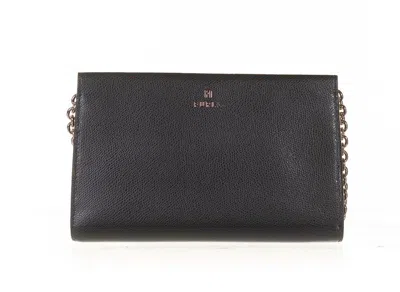 Furla Logo Lettering Mini Shoulder Bag In Nero