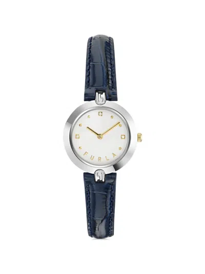 Furla Logo Links 28mm Watch In Black