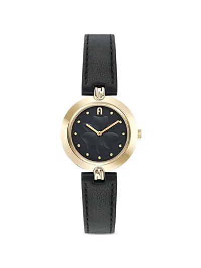 Furla Logo Links 34mm Watch In Black