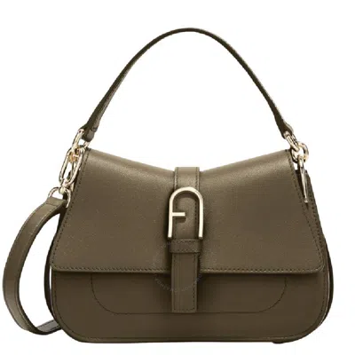 Furla Flow Leather Bag In Green