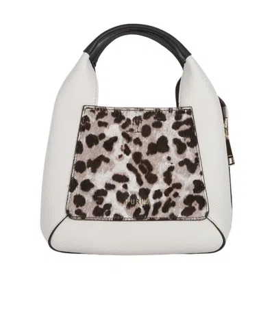 Furla Logo Palque Leopard Printed Tote Bag In White