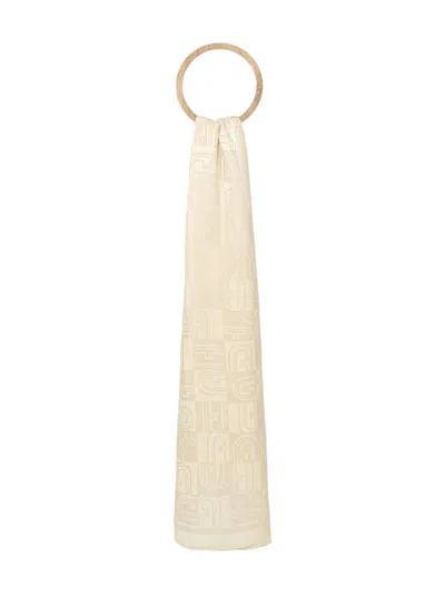 Furla Logo-pattern Scarf In Neutral